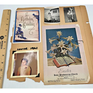 Vintage Black & White Photos Scrapbook Pages Birthday Easter Kid